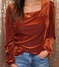 Rust Velvet Blouse